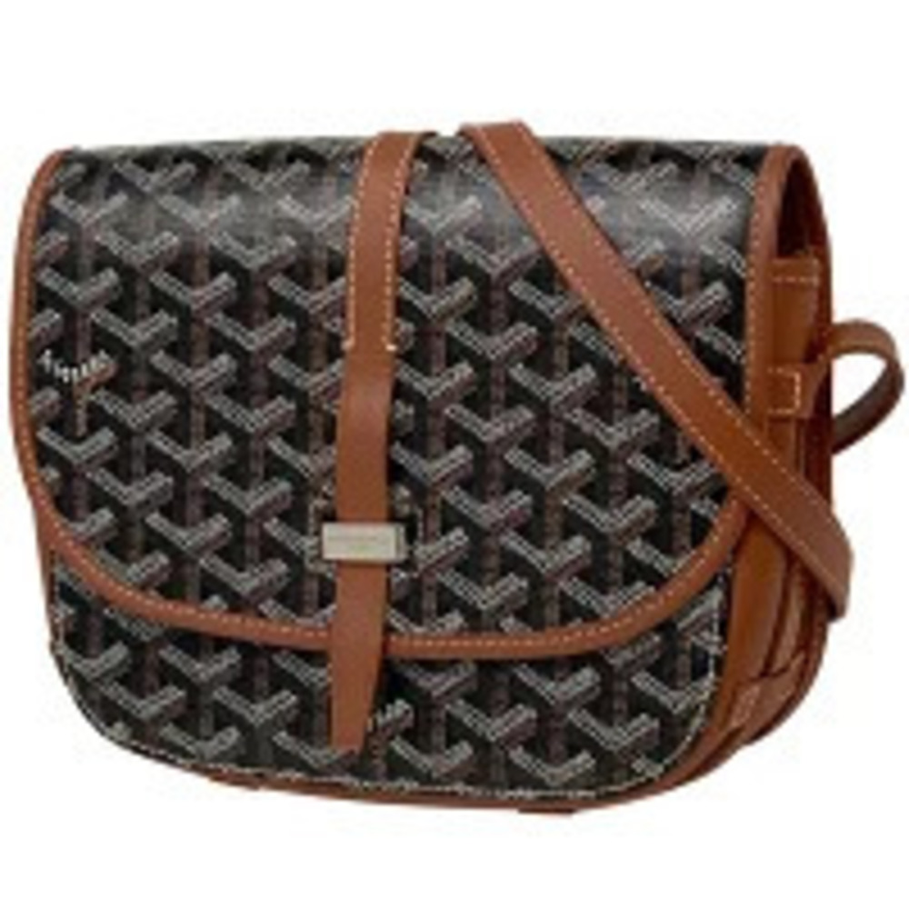 Goyard Belvedere Crossbody Shoulder Bag Canvas Black Brown